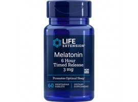 Life Extension Melatonin 6 Hour Timed Release 3 mg, 60 vegetarian tablets